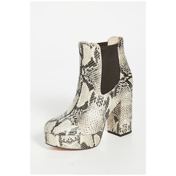 Sam Edelman 9 Snake Embossed Abella Platform High Heel Boots Booties Python $180 - Picture 10 of 13